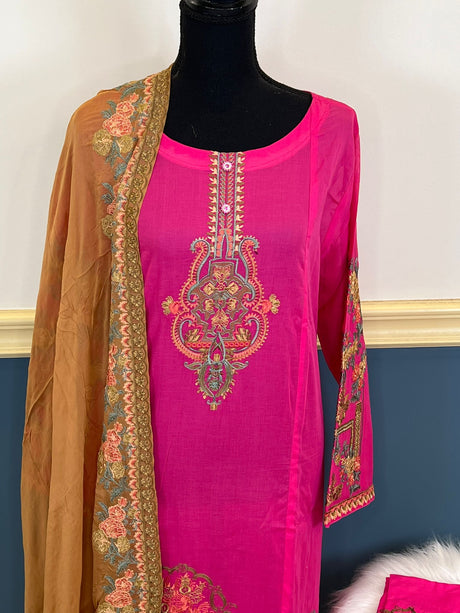 Pakistani Stitched Luxury Embroidered lawn Salwar kameez ready to ship