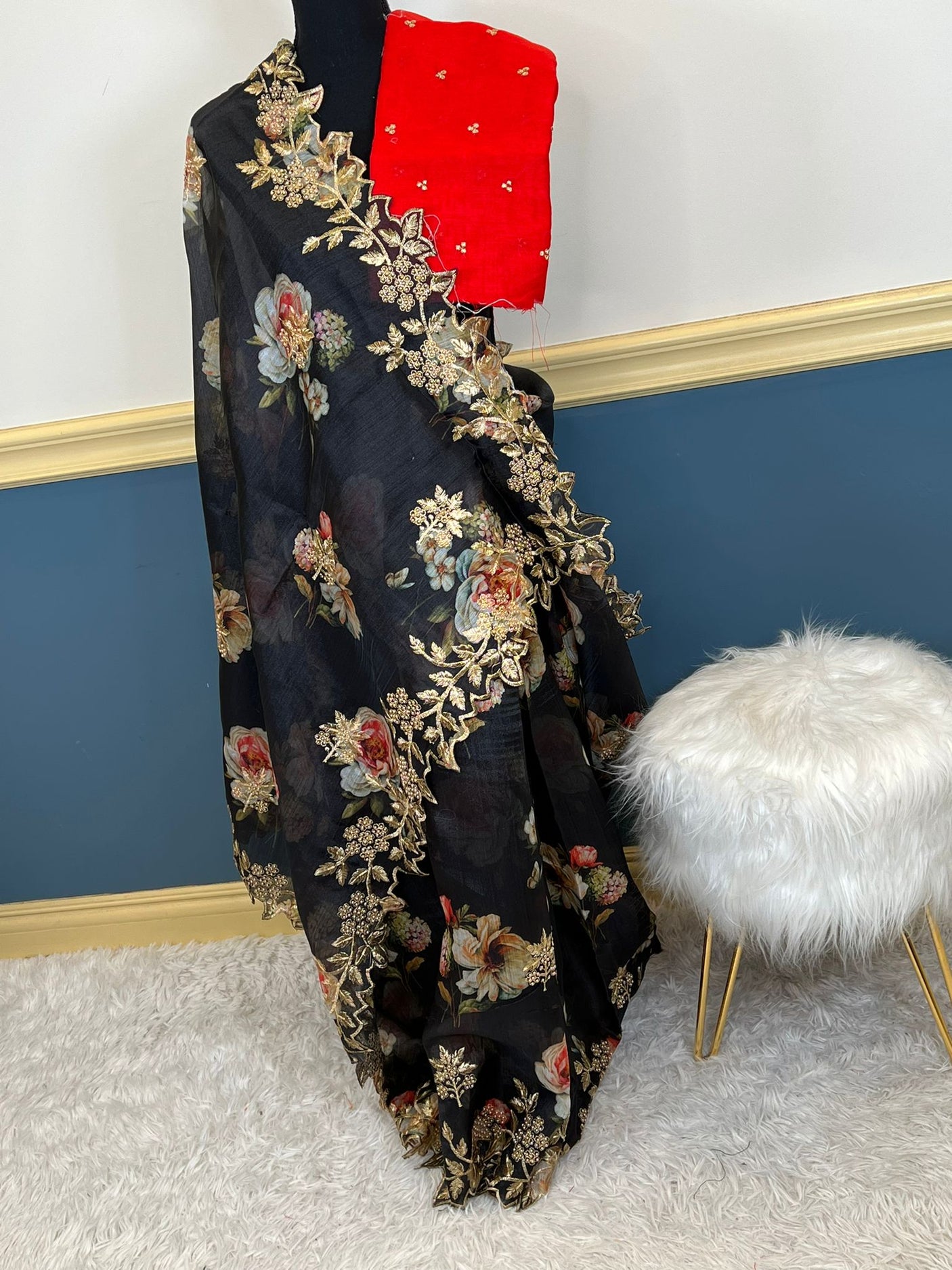 Pure Organza Saree with Stiched Blouse