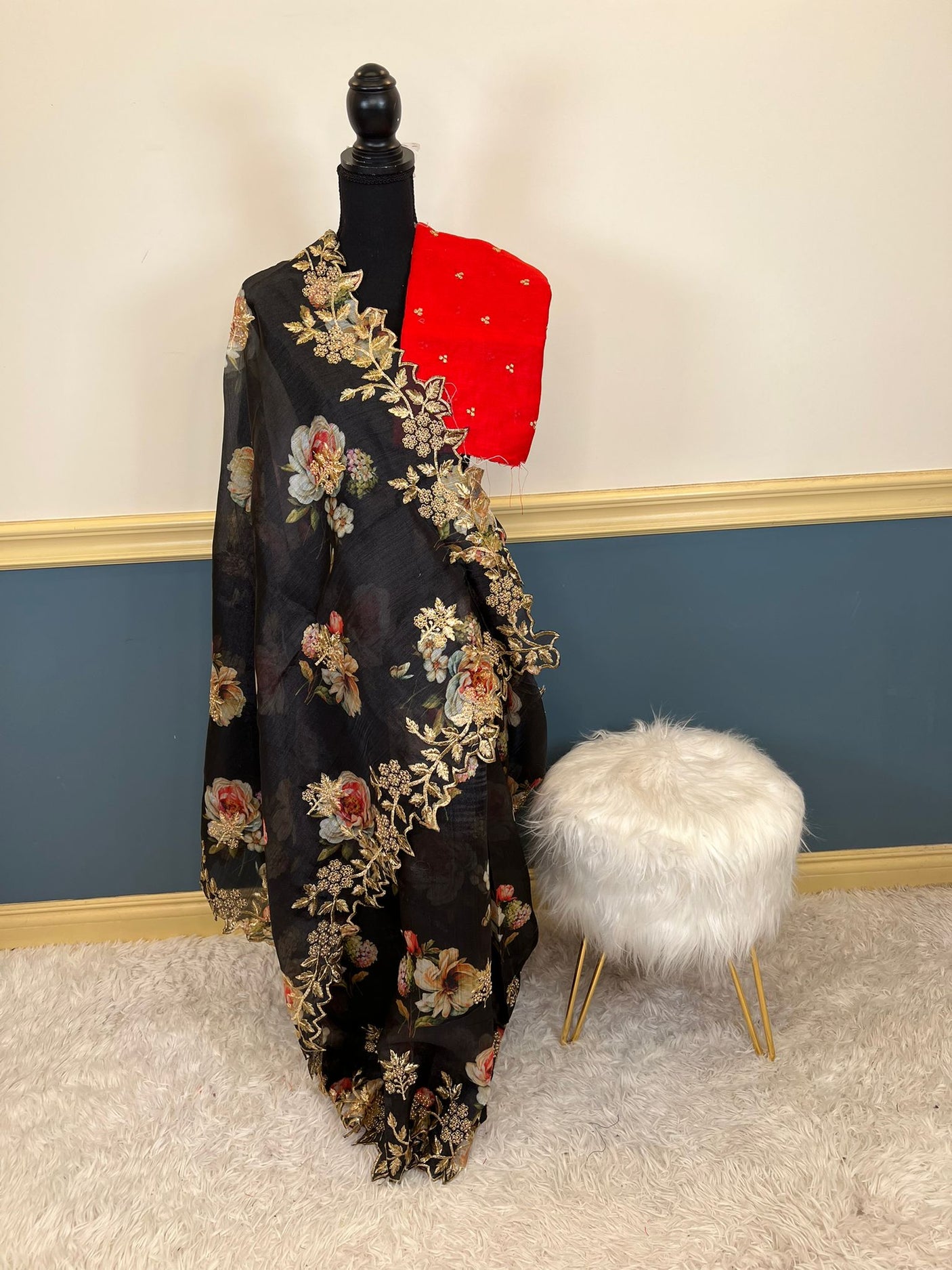 Pure Organza Saree with Stiched Blouse