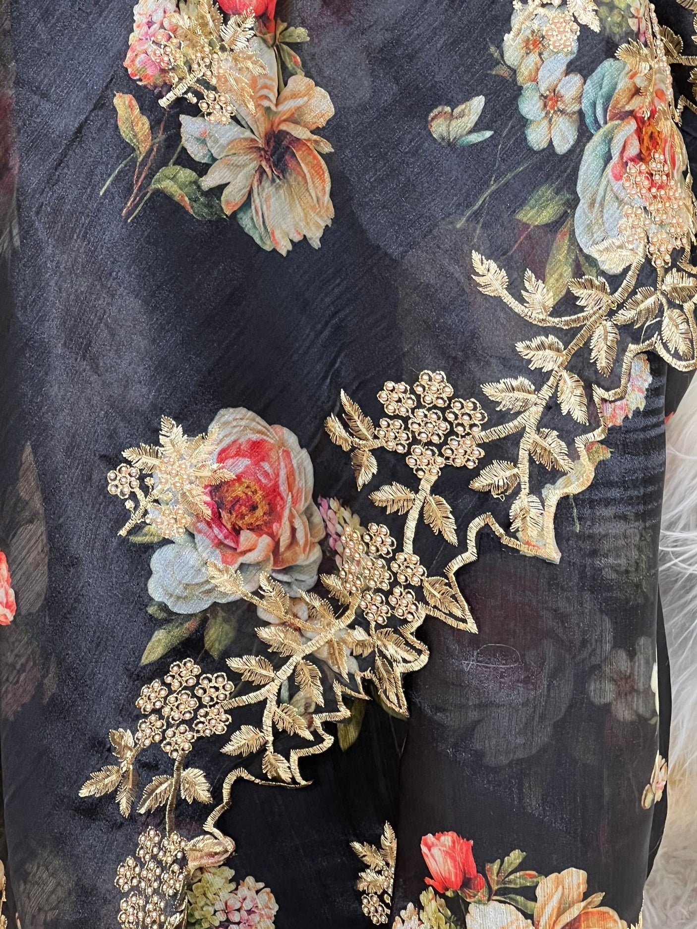 Pure Organza Saree with Stiched Blouse