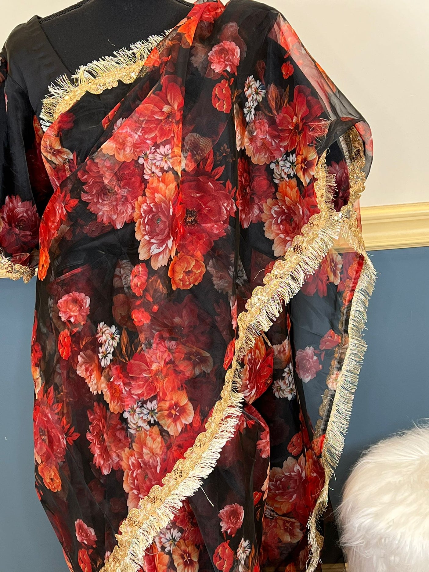 Pure Organza Saree with Stiched Blouse