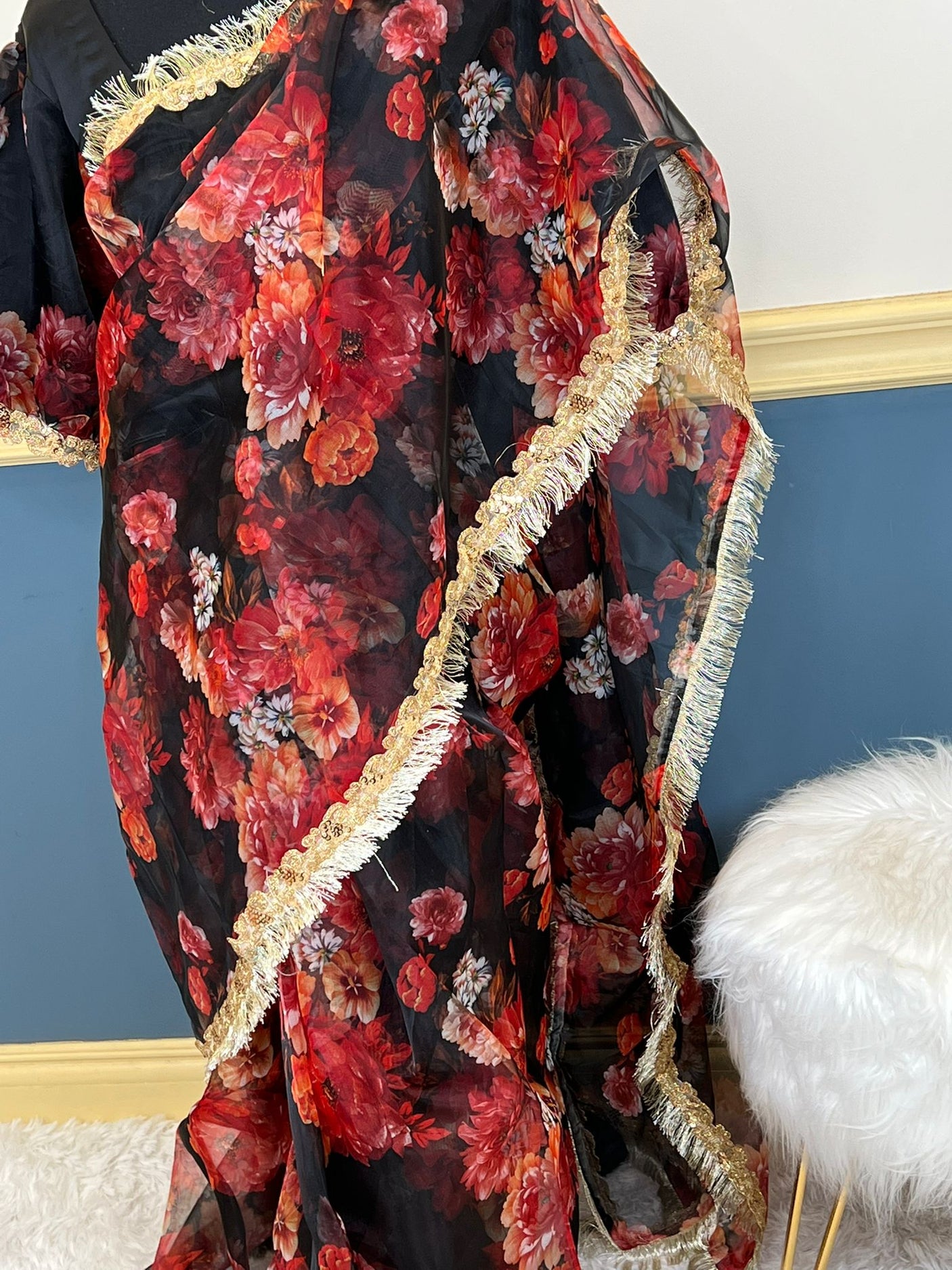 Pure Organza Saree with Stiched Blouse