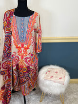 Indian Cotton Stitched Embroidery Suit Ready To Ship