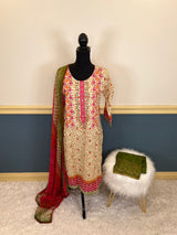 Indian Cotton Stitched Embroidery Suit Ready To Ship
