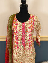 Indian Cotton Stitched Embroidery Suit Ready To Ship