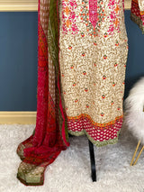 Indian Cotton Stitched Embroidery Suit Ready To Ship