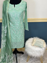 Indian Cotton Stitched Embroidery Suit Ready To Ship