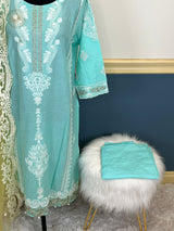 Indian Cotton Stitched Embroidery Suit Ready To Ship