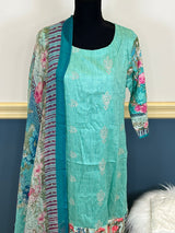 Indian Cotton Stitched Embroidery Suit Ready To Ship