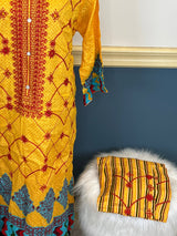 Indian Cotton Stitched Embroidery Suit Ready To Ship