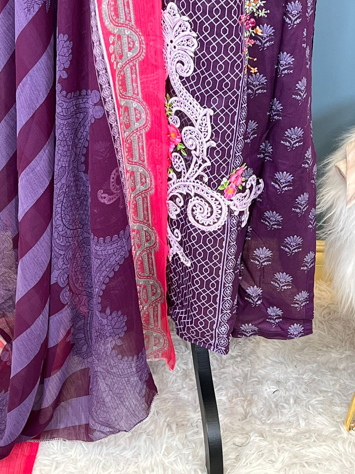 Indian Cotton Stitched Embroidery Suit Ready To Ship