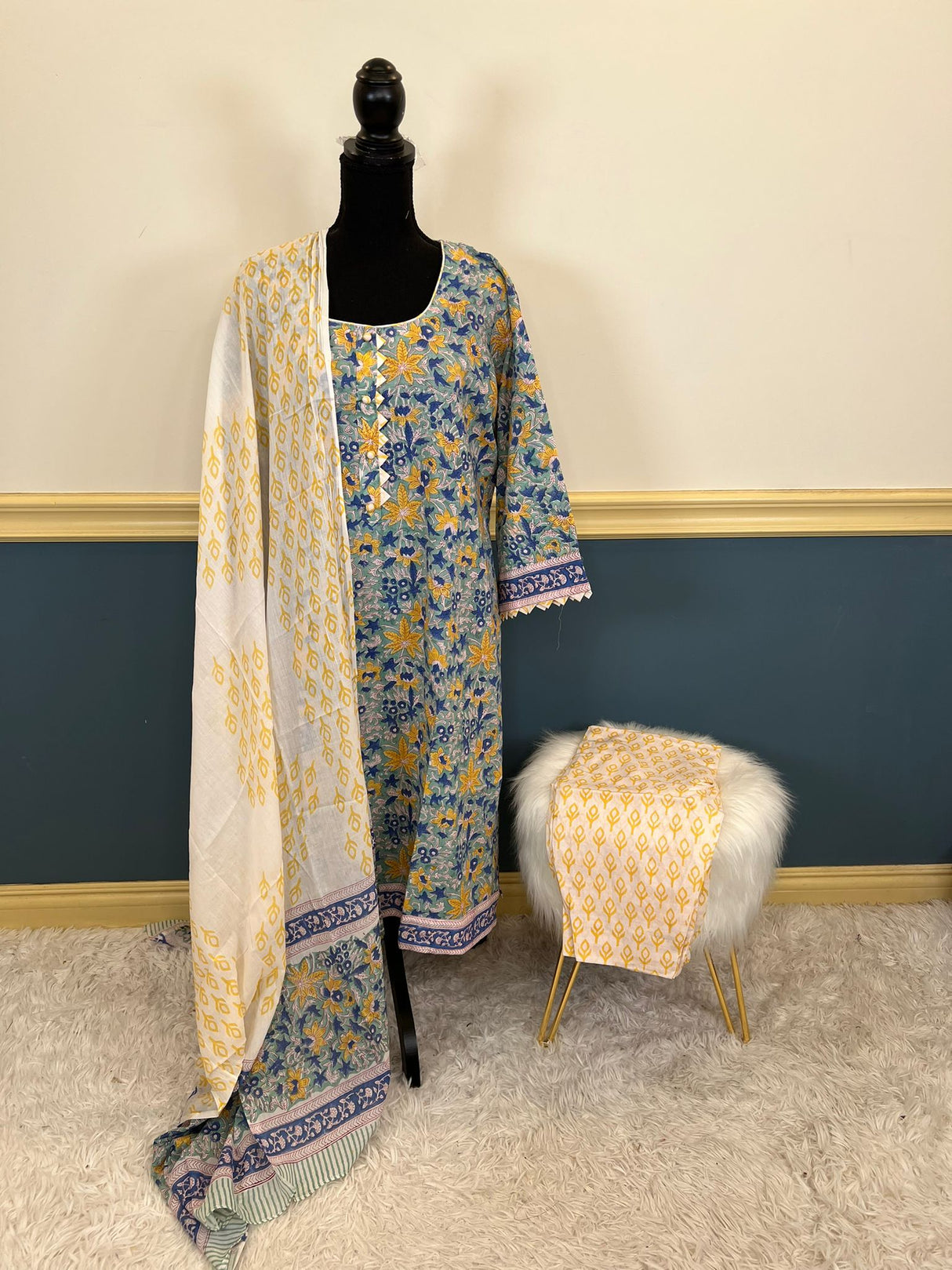 Indian Soft Cotton Stitched Suit Ready To Ship