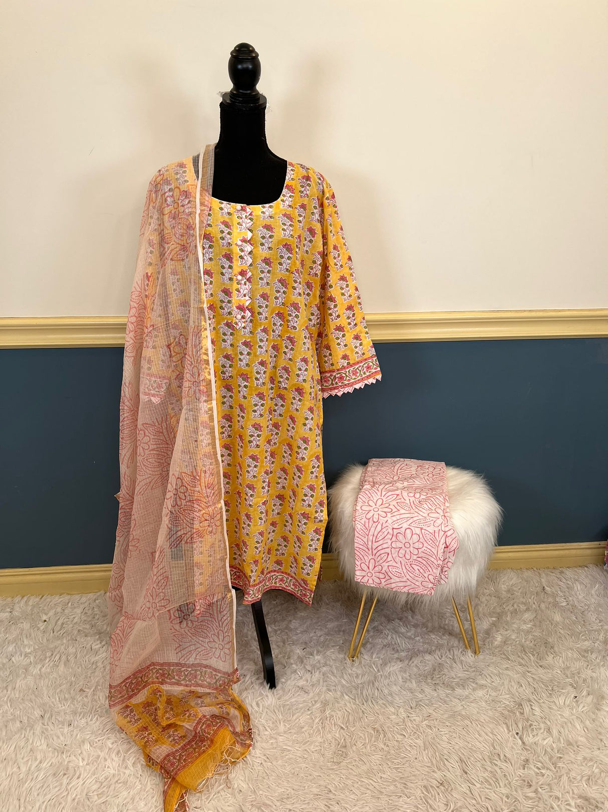 Indian Soft Cotton Stitched Suit Ready To Ship