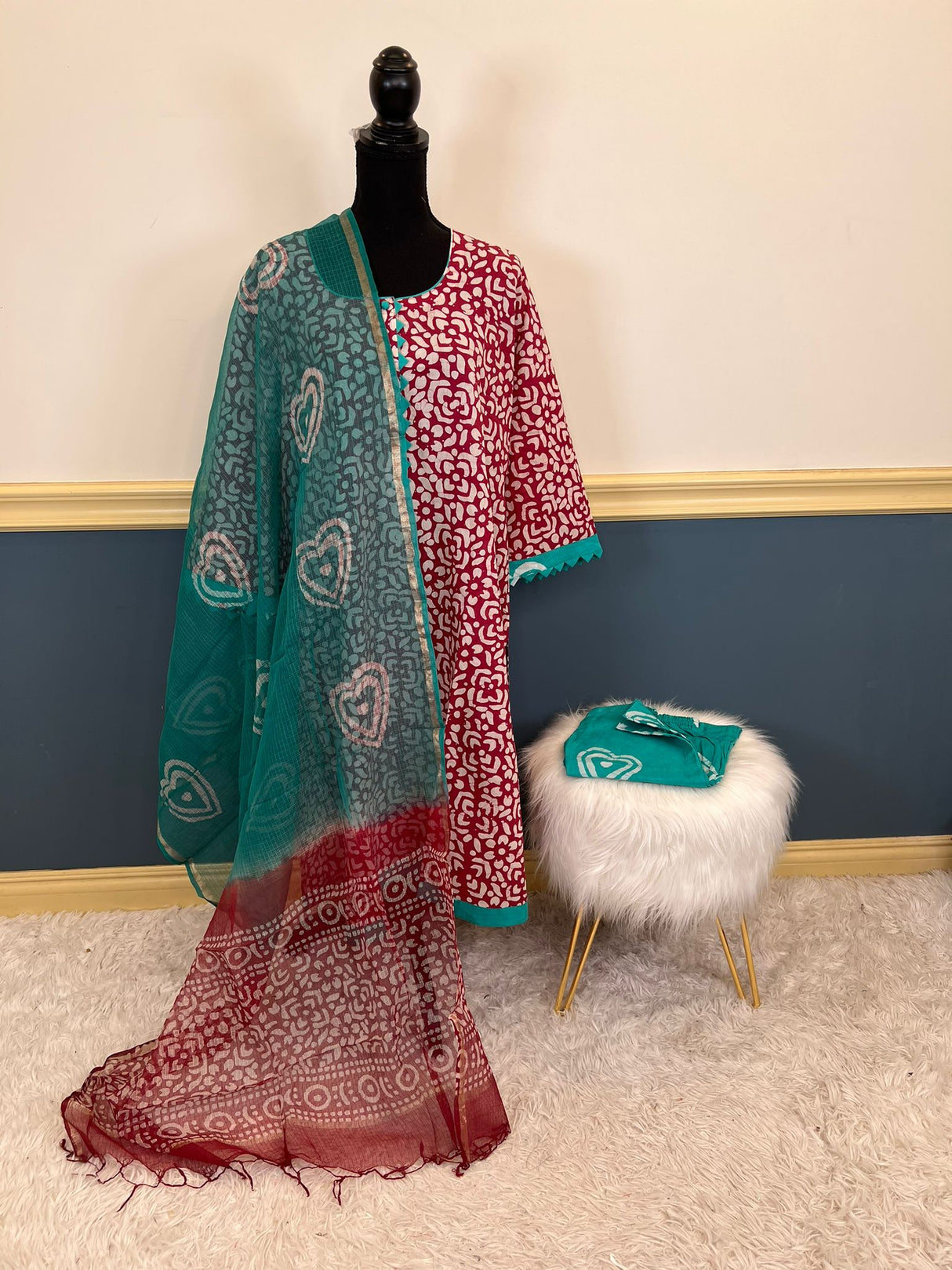 Indian Soft Cotton Stitched Suit Ready To Ship