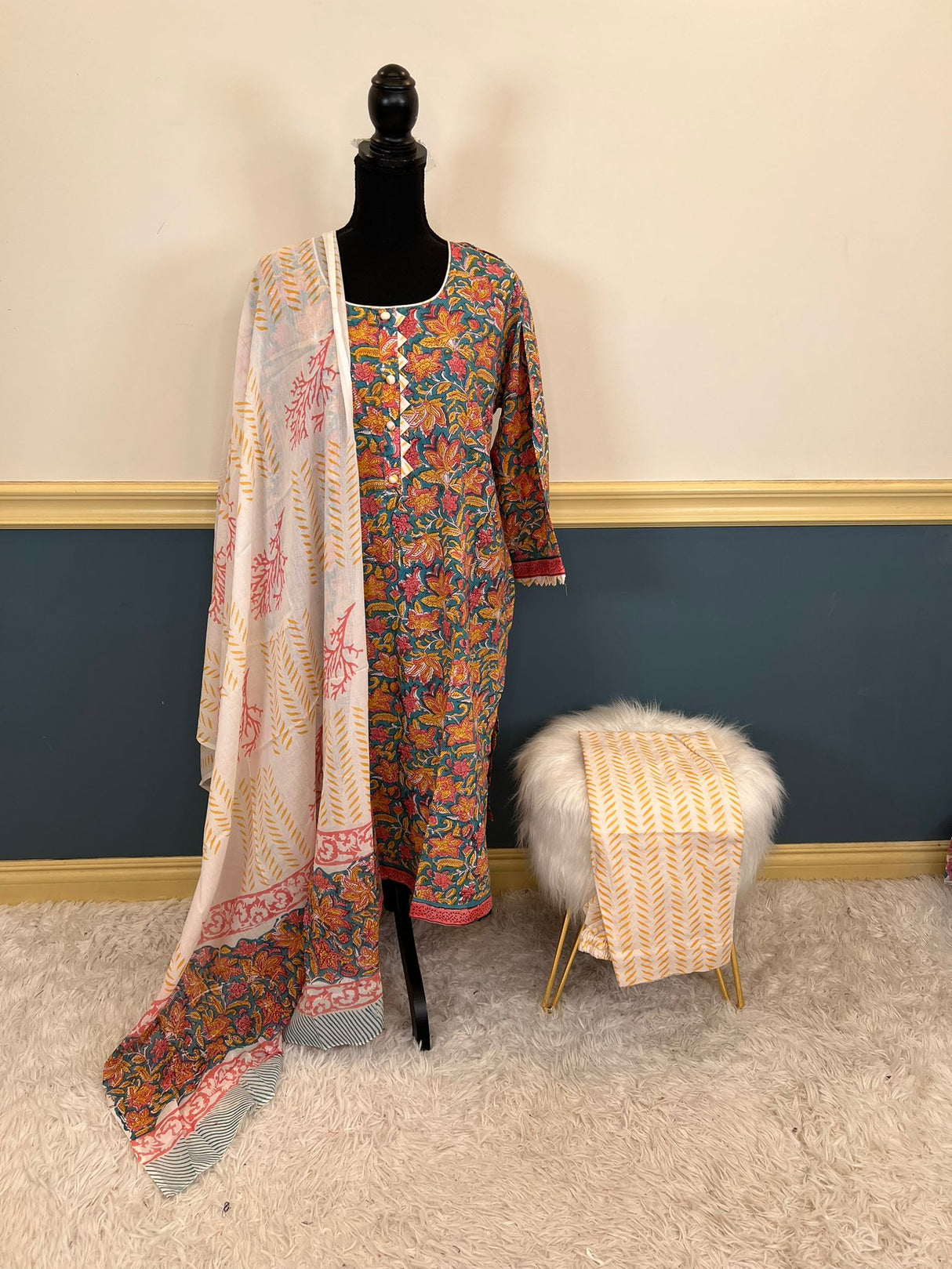 Indian Soft Cotton Stitched Suit Ready To Ship
