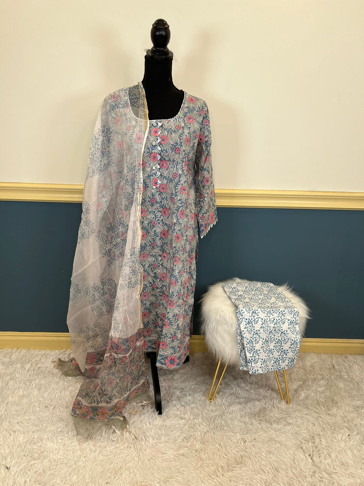 Indian Soft Cotton Stitched Suit Ready To Ship