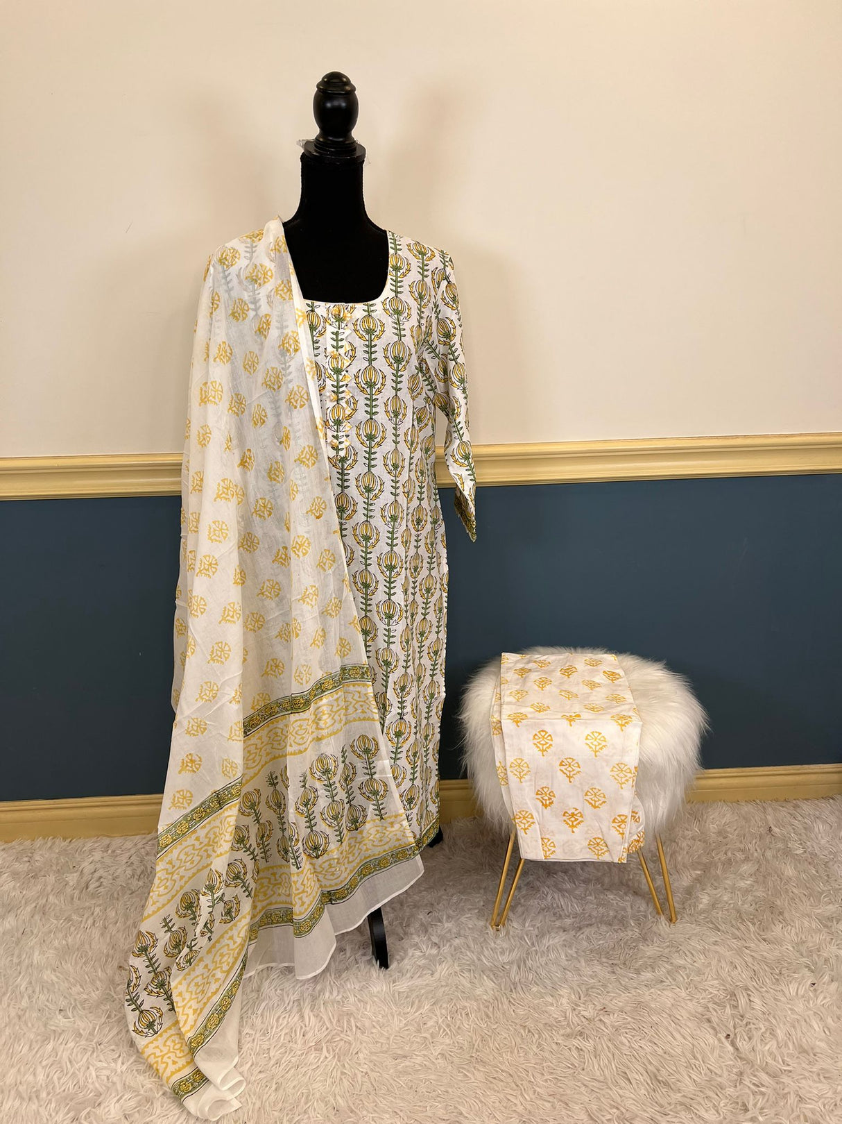 Indian Soft Cotton Stitched Suit Ready To Ship