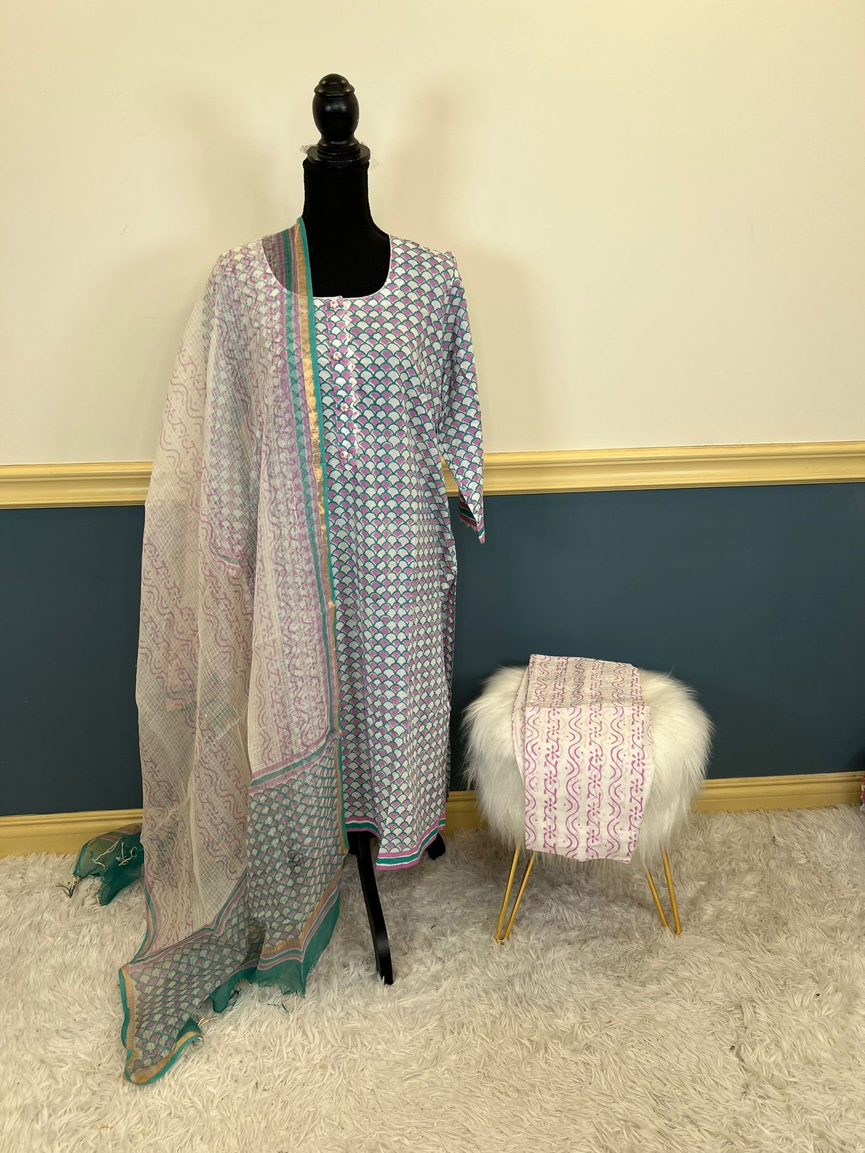 Indian Soft Cotton Stitched Suit Ready To Ship