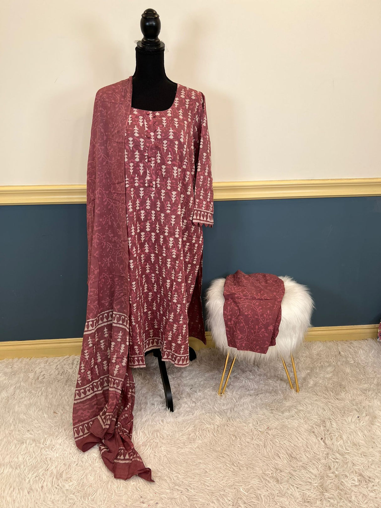 Indian Soft Cotton Stitched Suit Ready To Ship