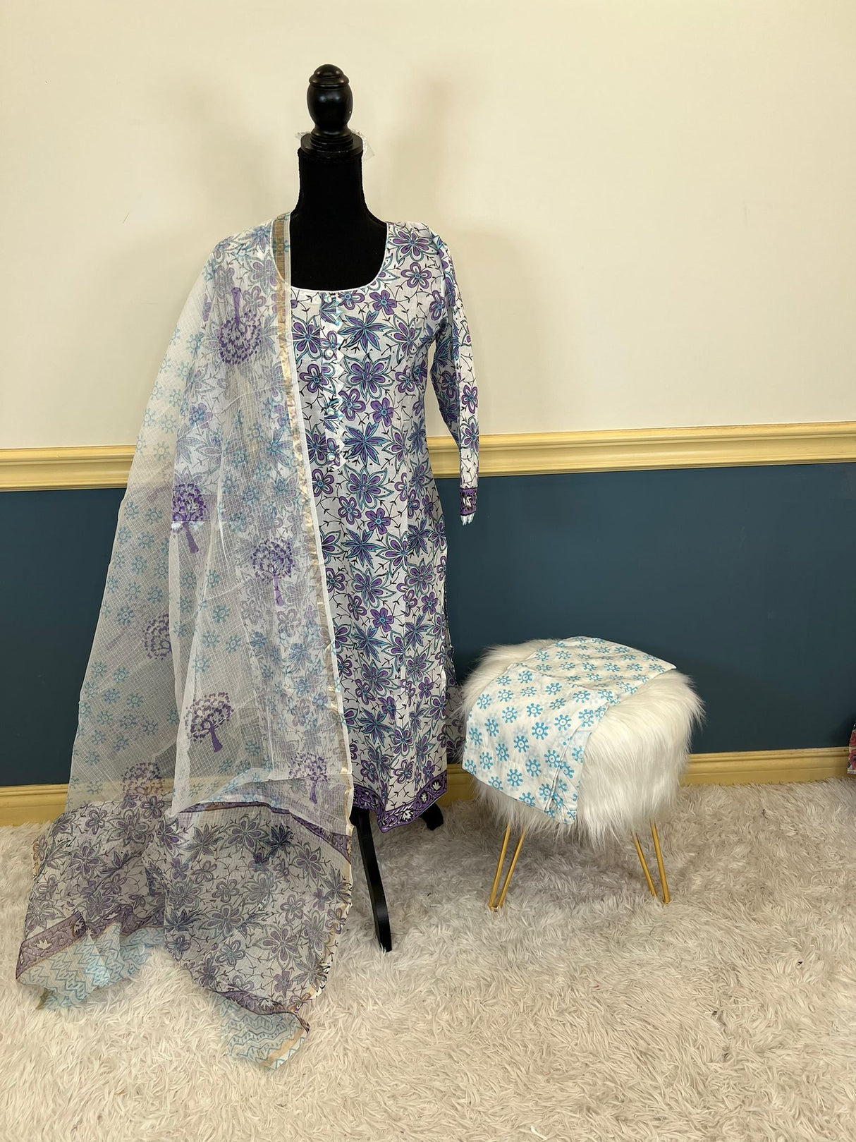 Indian Soft Cotton Stitched Suit Ready To Ship