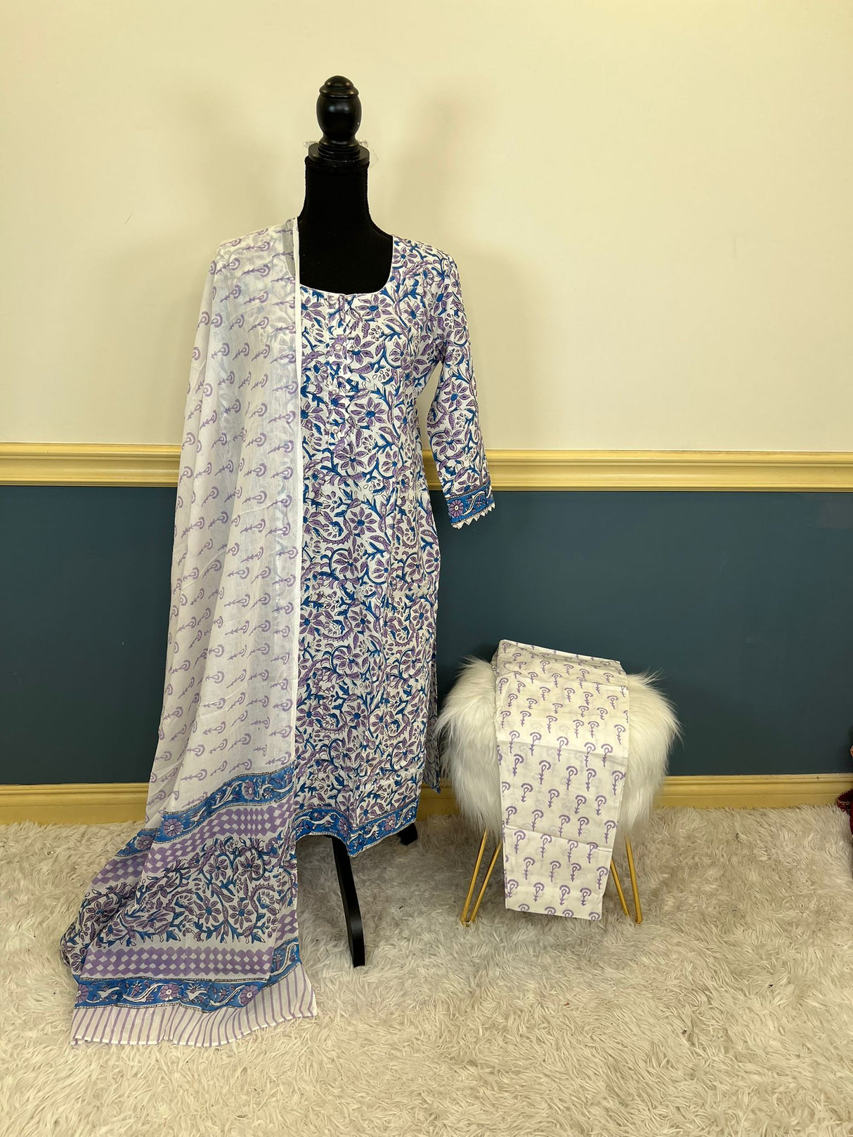 Indian Soft Cotton Stitched Suit Ready To Ship
