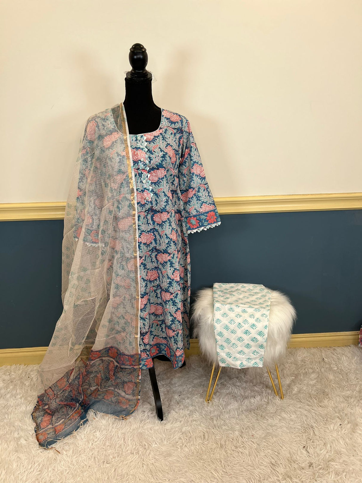 Indian Soft Cotton Stitched Suit Ready To Ship