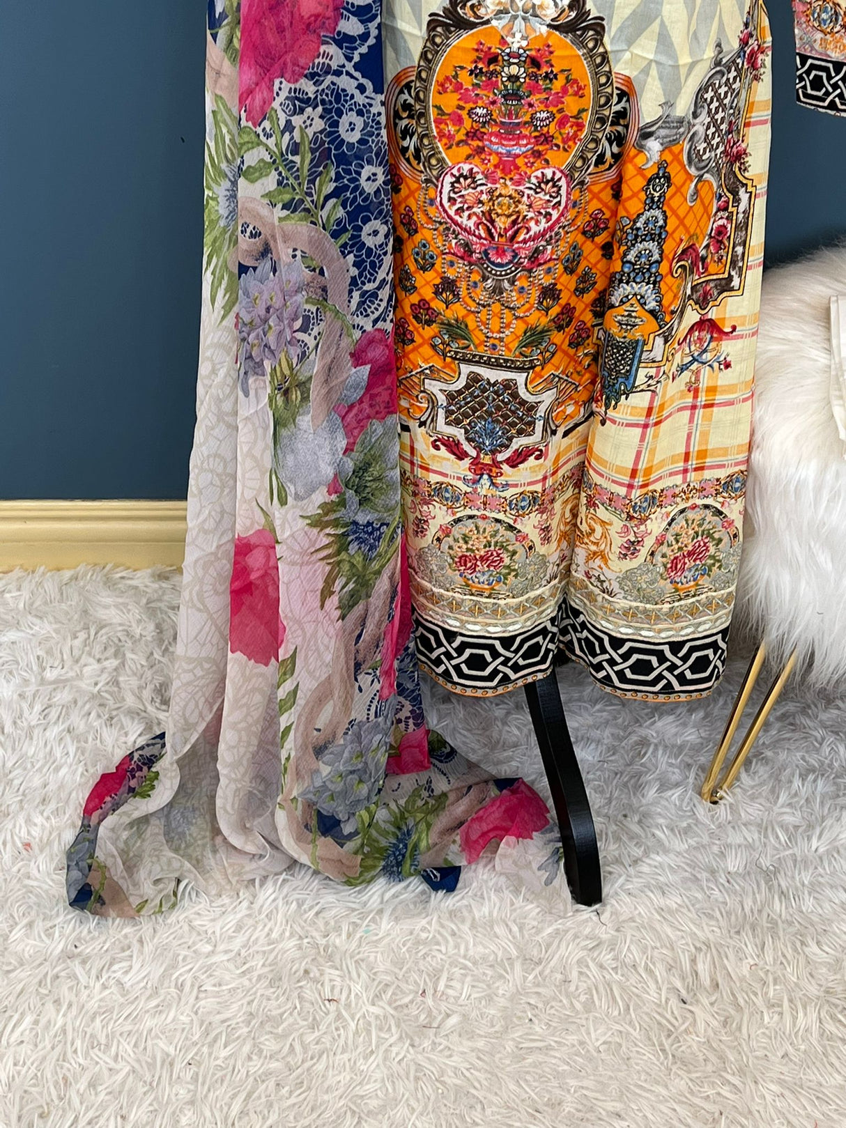 Indian Cotton Stitched Embroidery Suit Ready To Ship