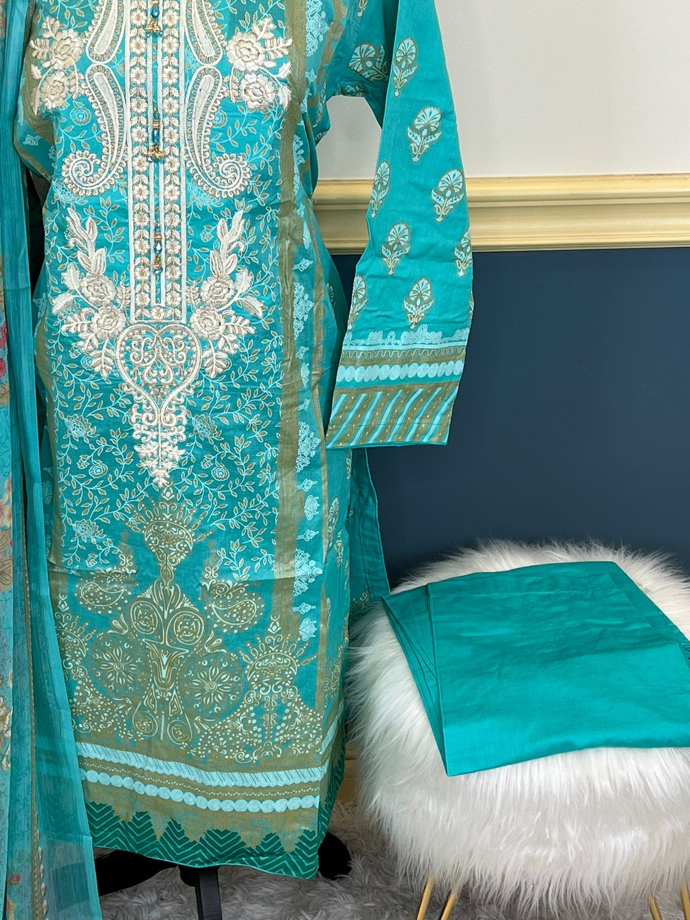 Pakistani Stitched Embroidery Lawn Suit Ready To Ship