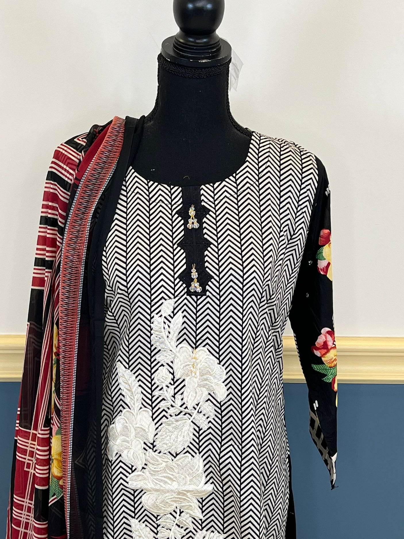 Pakistani Stitched Embroidery Lawn Suit Ready To Ship