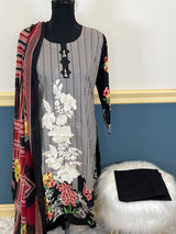 Pakistani Stitched Embroidery Lawn Suit Ready To Ship