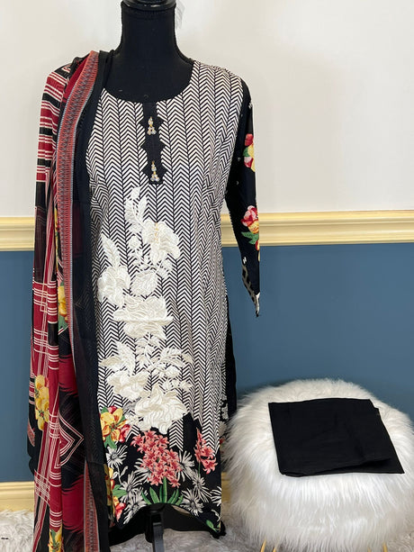 Pakistani Stitched Embroidery Lawn Suit Ready To Ship