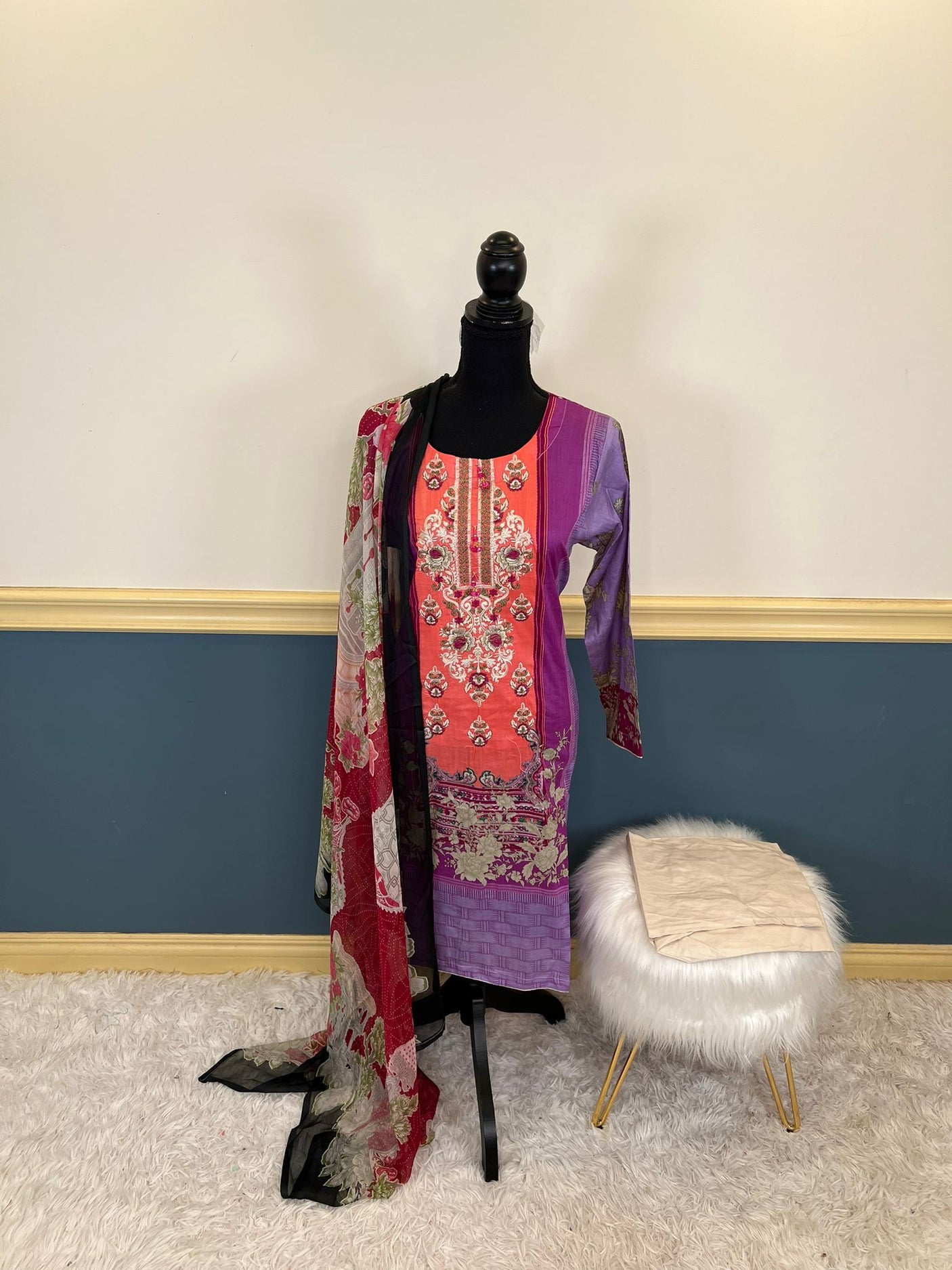 Pakistani Stitched Embroidery Lawn Suit Ready To Ship