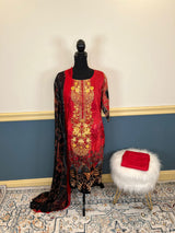 Indian Cotton Stitched Embroidery Suit Ready To Ship
