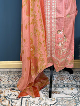 Indian Cotton Stitched Embroidery Suit Ready To Ship