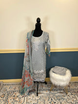 Indian Cotton Stitched Embroidery Suit Ready To Ship