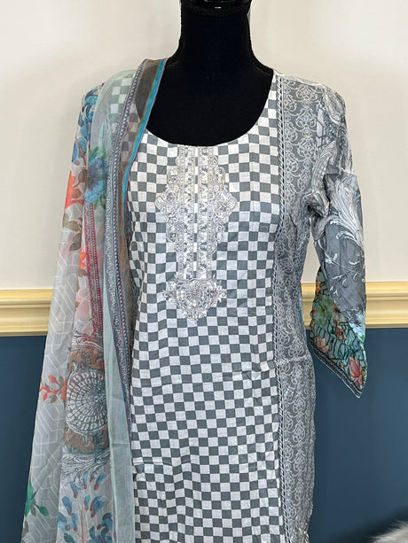 Indian Cotton Stitched Embroidery Suit Ready To Ship