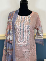 Indian Cotton Stitched Embroidery Suit Ready To Ship