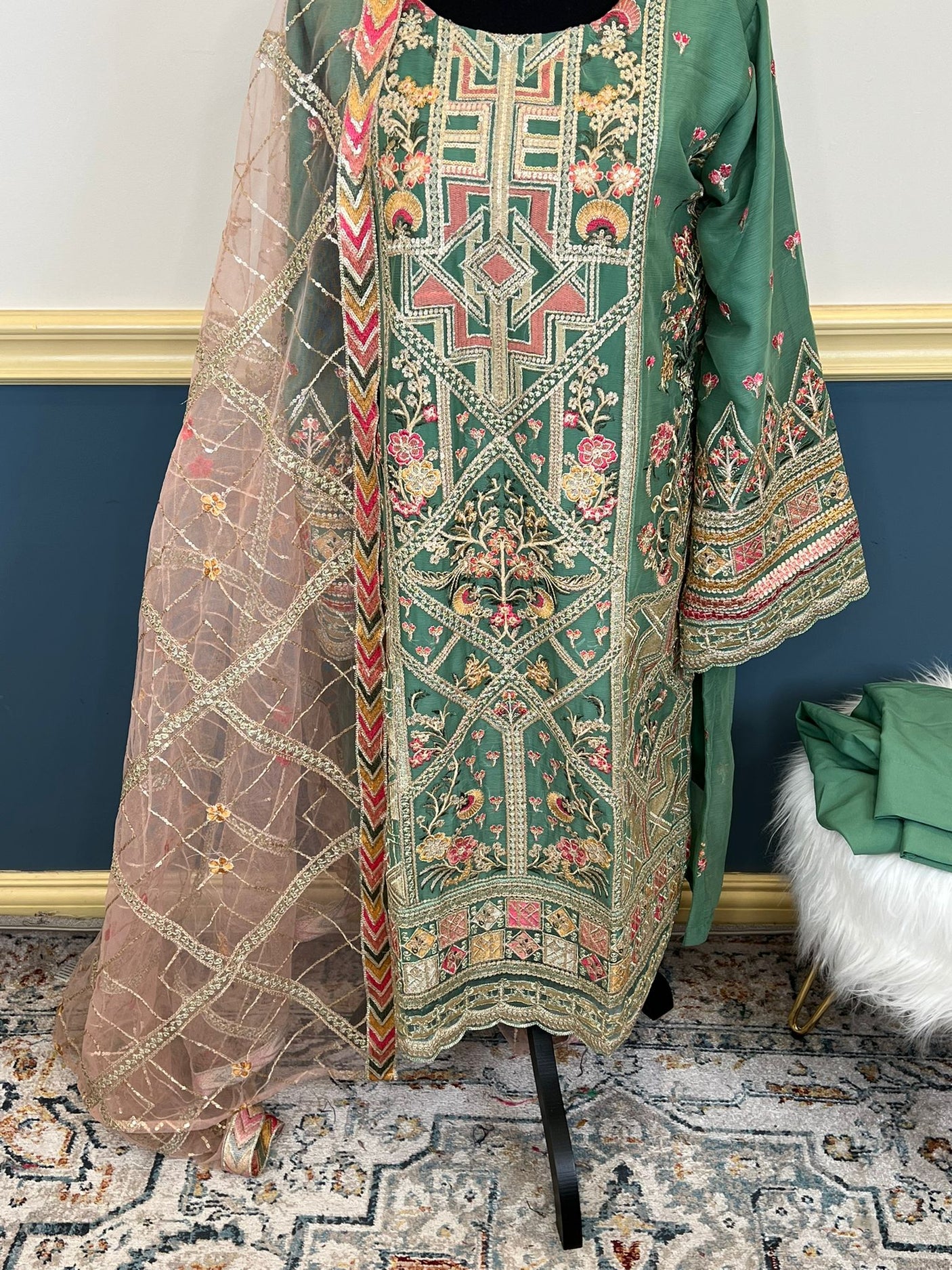Pakistani Embroidered Luxury Party wear Ready To Ship