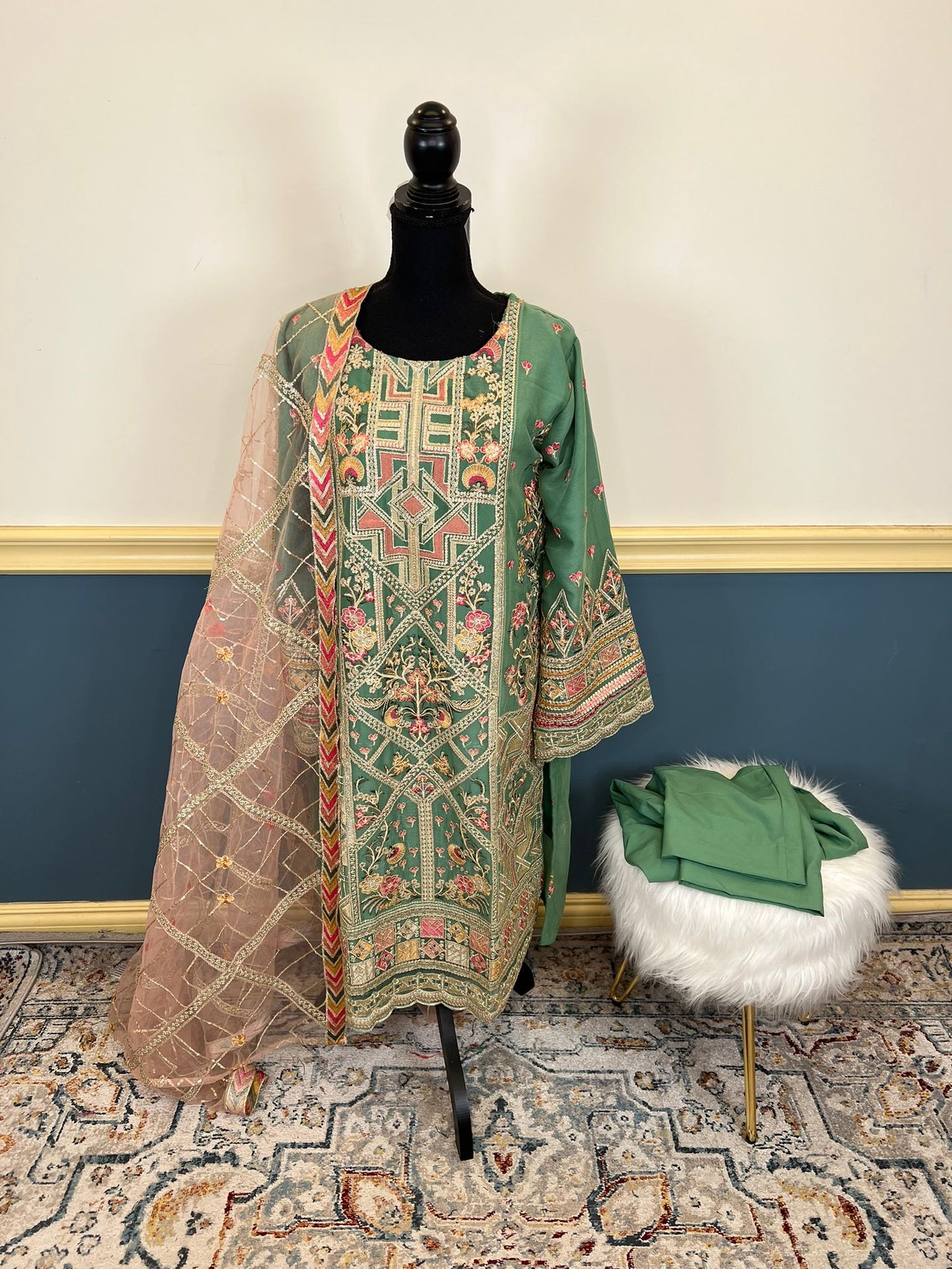 Pakistani Embroidered Luxury Party wear Ready To Ship