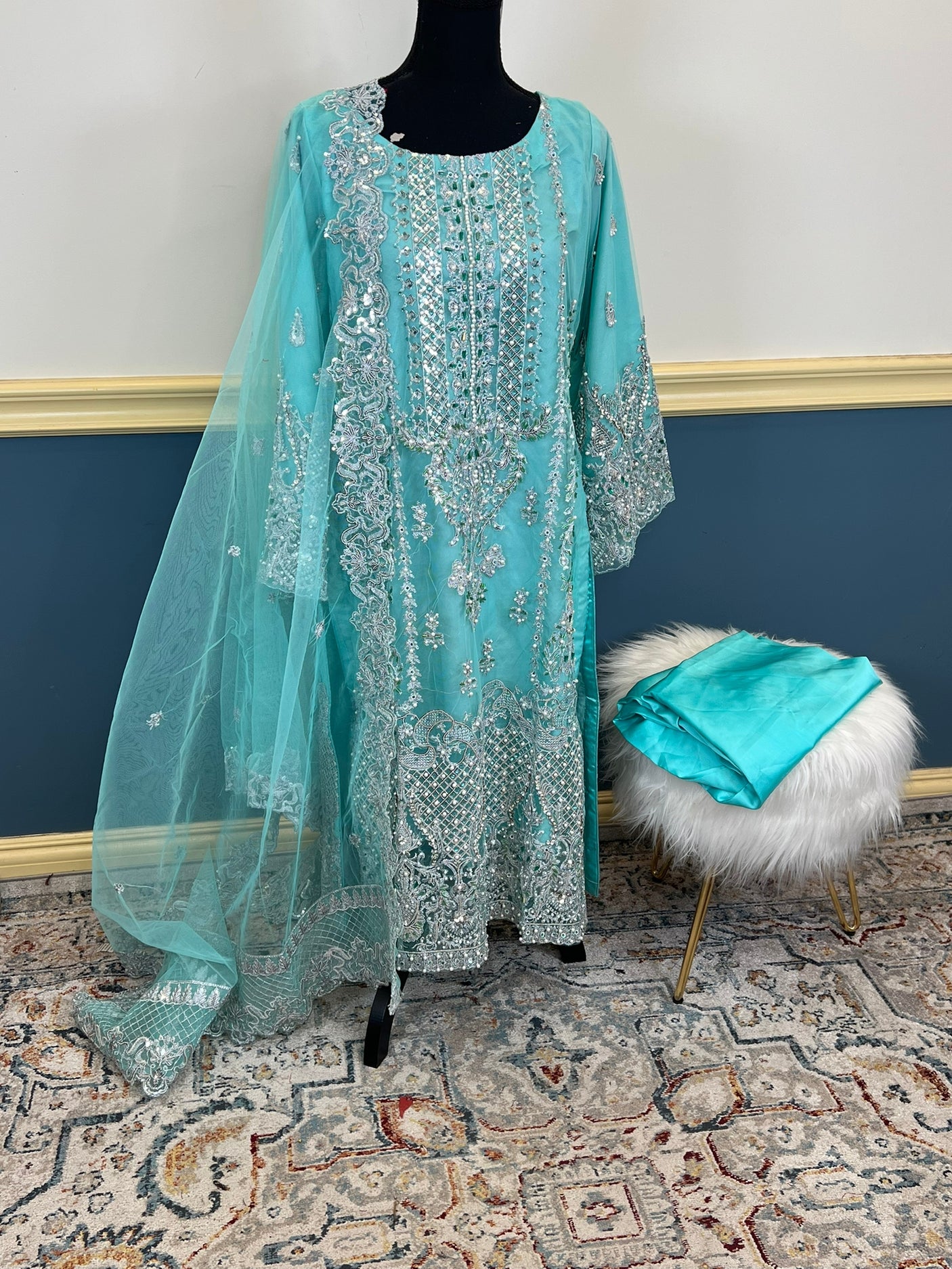 Pakistani Embroidered Luxury Party wear Ready To Ship