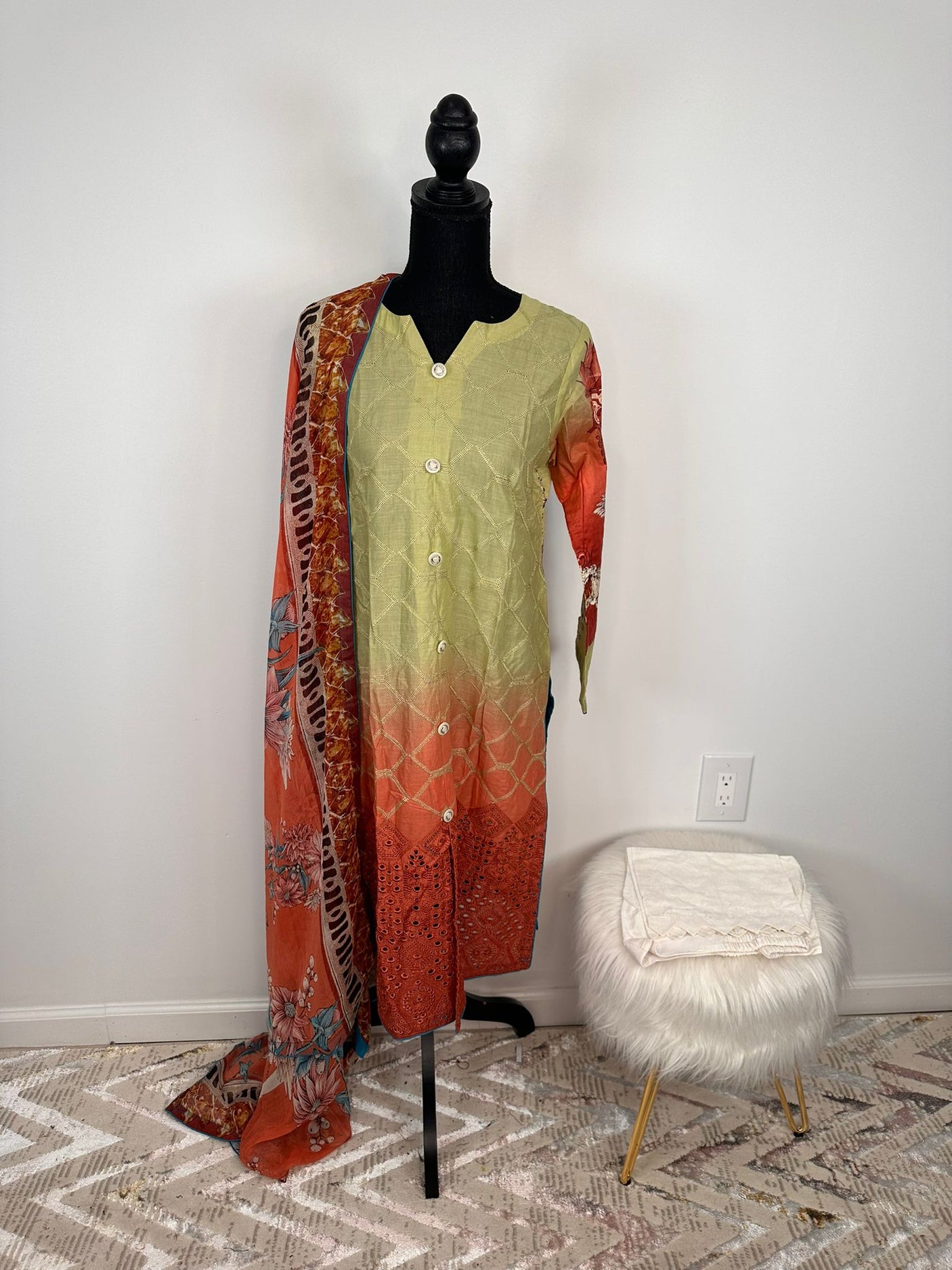 Pakistani Embroidered Lawn  ready to ship