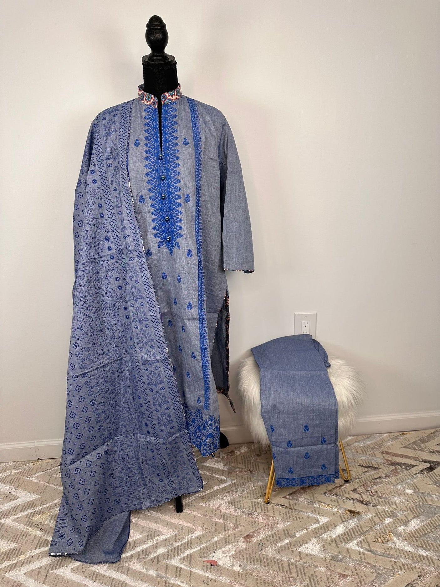 Pakistani Khaddi Cotton Salwar Kameez ready to ship