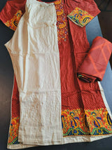 Pakistani linen Embroidered Salwar kameez Ready To Ship