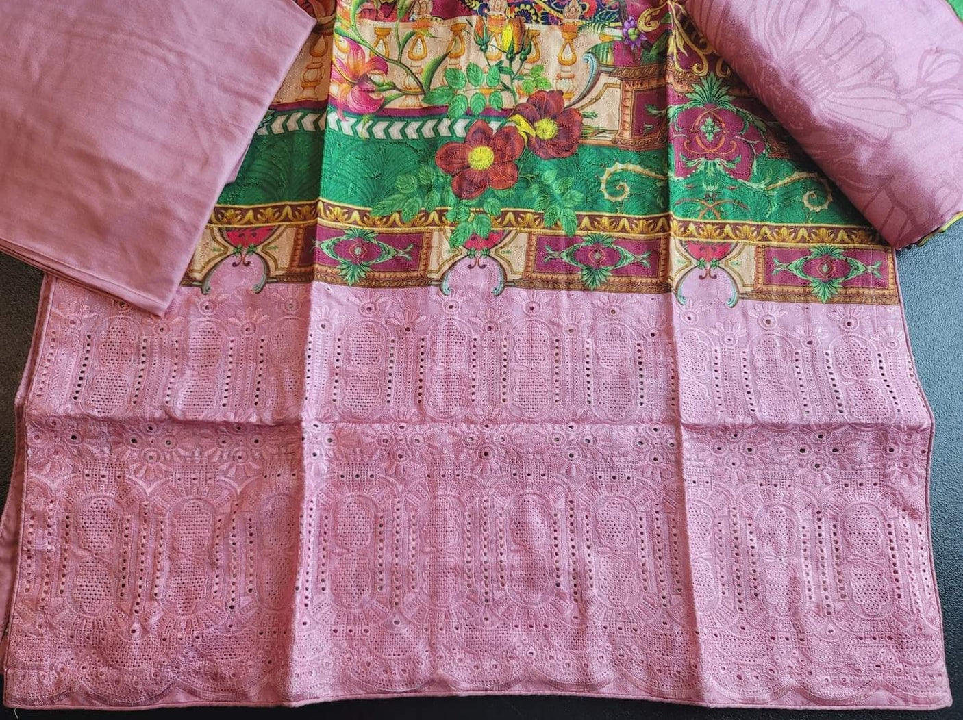 Pakistani Linen Chickenkari Embroidered Salwar kameez Ready To Ship