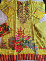 Pakistani Linen Embroidered Salwar kameez Ready To Ship