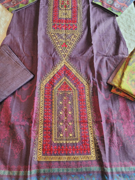 Pakistani Linen Embroidered Salwar kameez Ready To Ship
