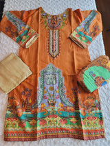 Pakistani Linen Embroidered Salwar kameez Ready To Ship