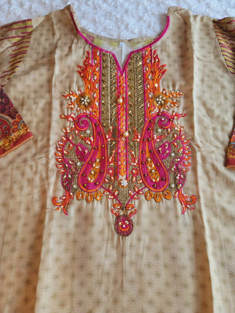 Pakistani Linen Embroidered Salwar kameez Ready To Ship