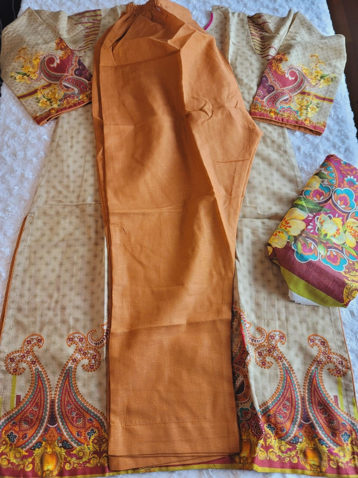 Pakistani Linen Embroidered Salwar kameez Ready To Ship