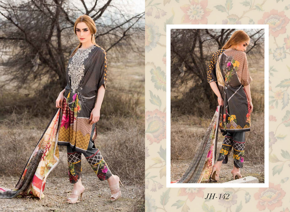 Johra Impression Embroidered Digital Printed Lawn-100% Original Guaranteed